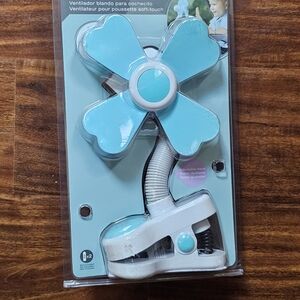 Blue and White Clip-On Fan For Stroller
